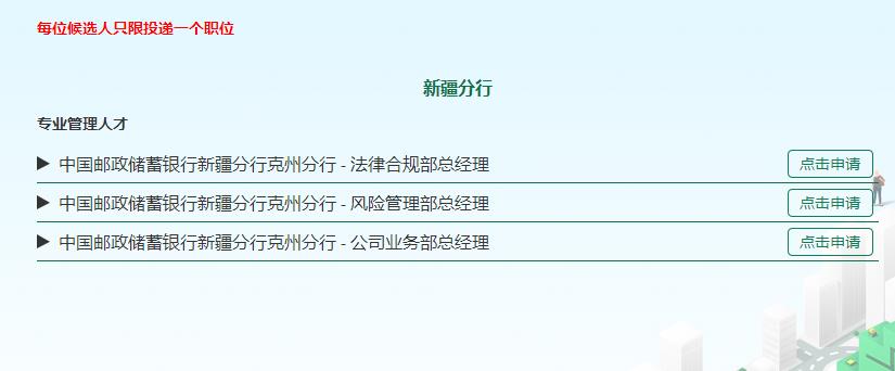 2017年中國郵政儲蓄銀行新疆分行招聘公告